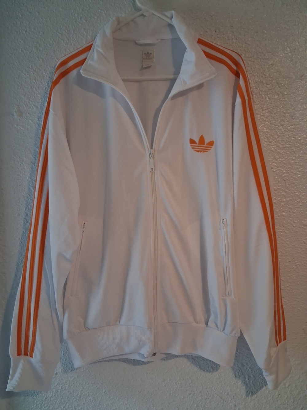 Vgg Adidas Men’s White Track Jacket with Orange Stripes OS XL Rare Hot Street